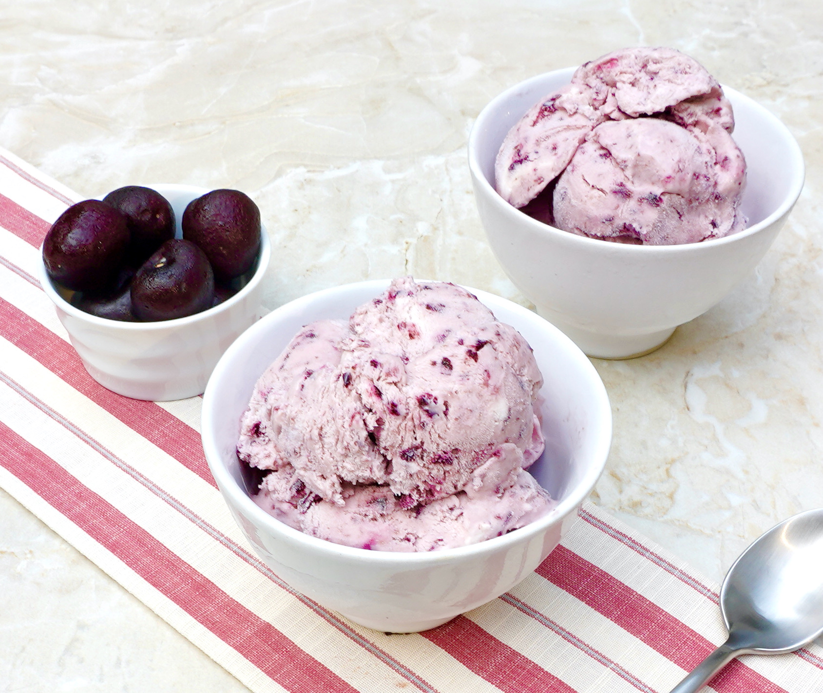 Roasted Cherry No Churn Ice Cream AnotherTablespoon
