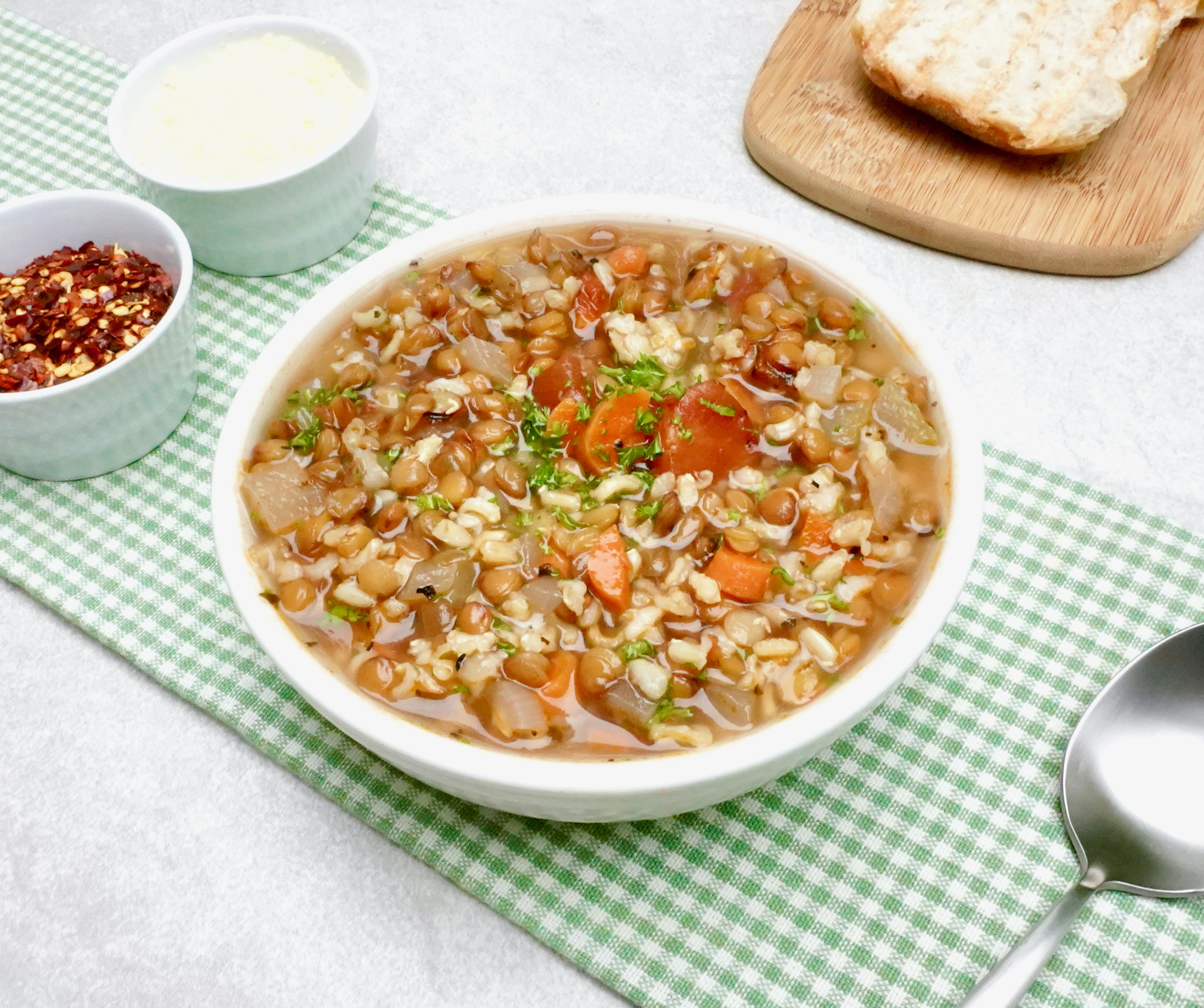 Hearty and Healthy Vegan Lentil Brown Rice Soup