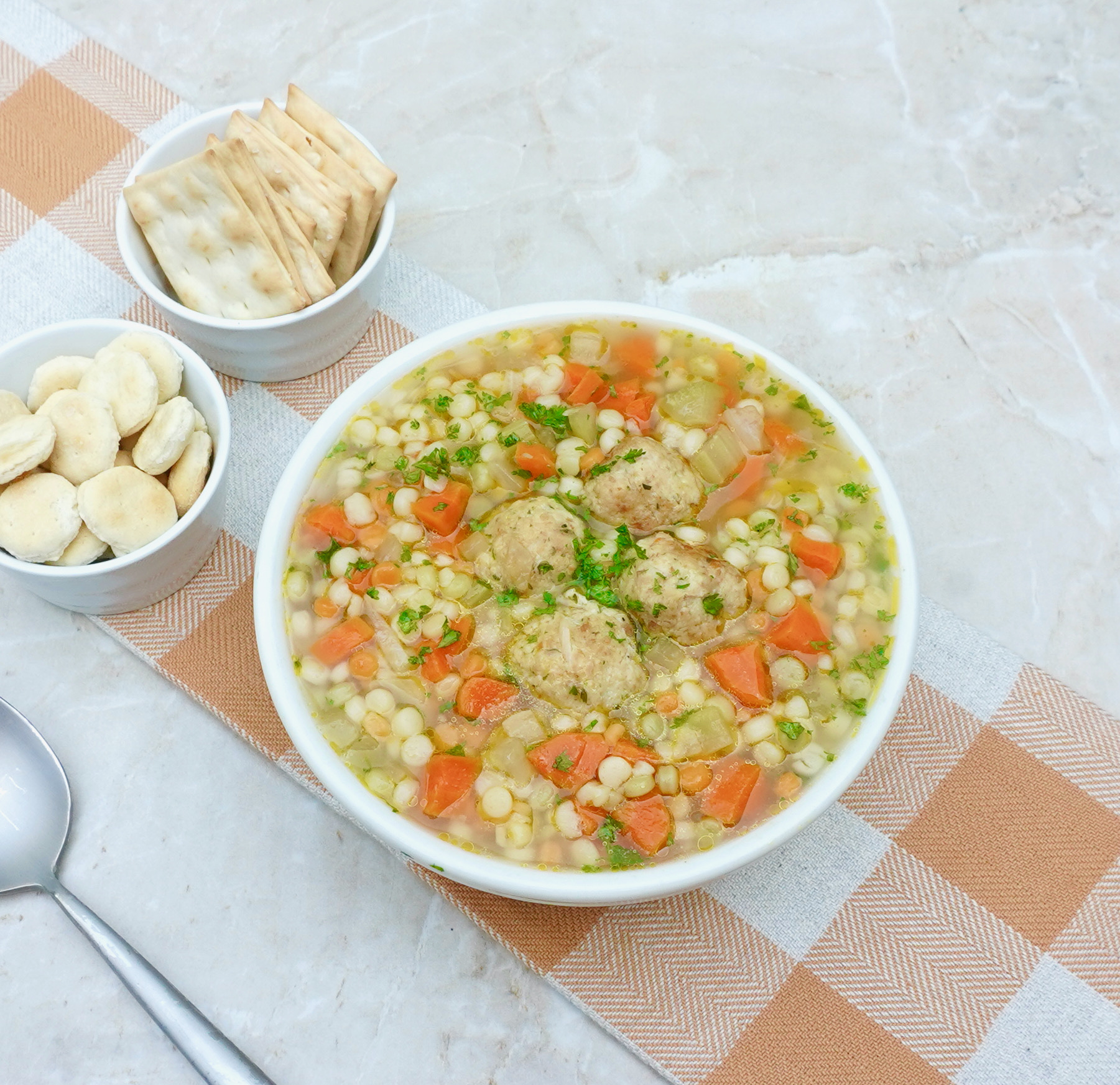 Easy Homemade Chickarini Soup with Chicken Meatballs