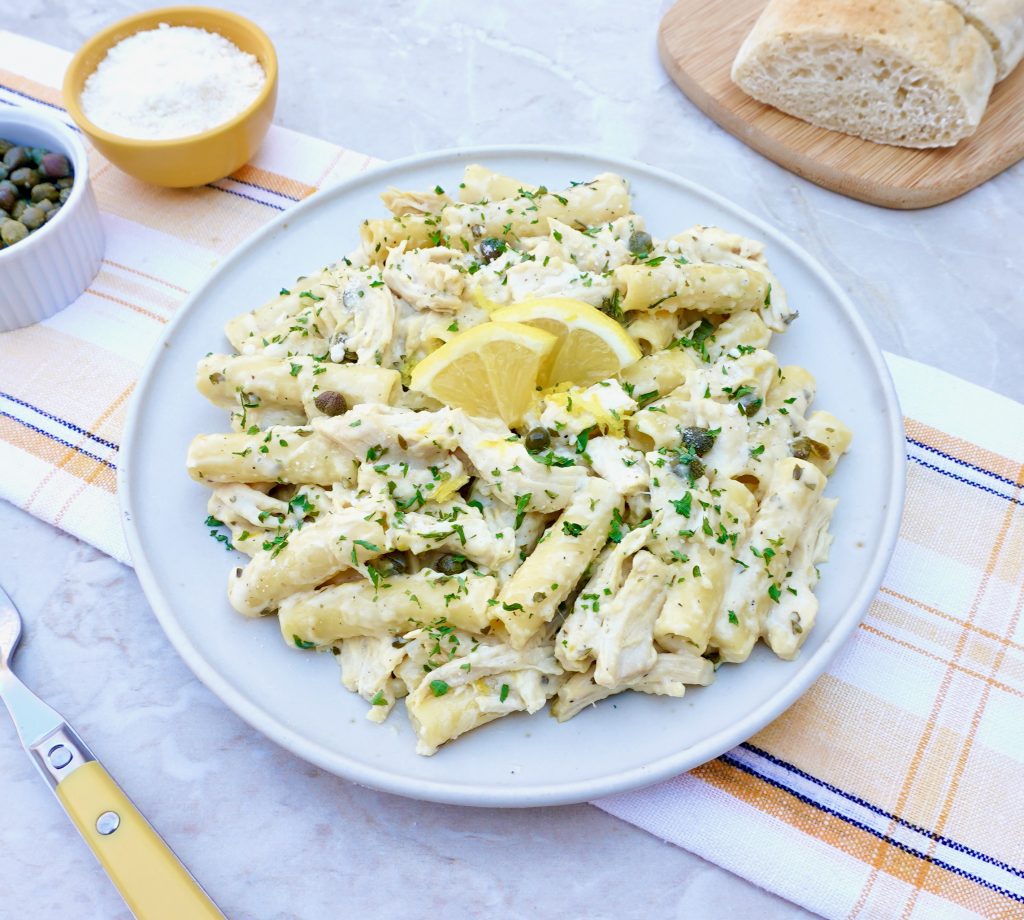 Creamy Chicken Piccata Pasta AnotherTablespoon