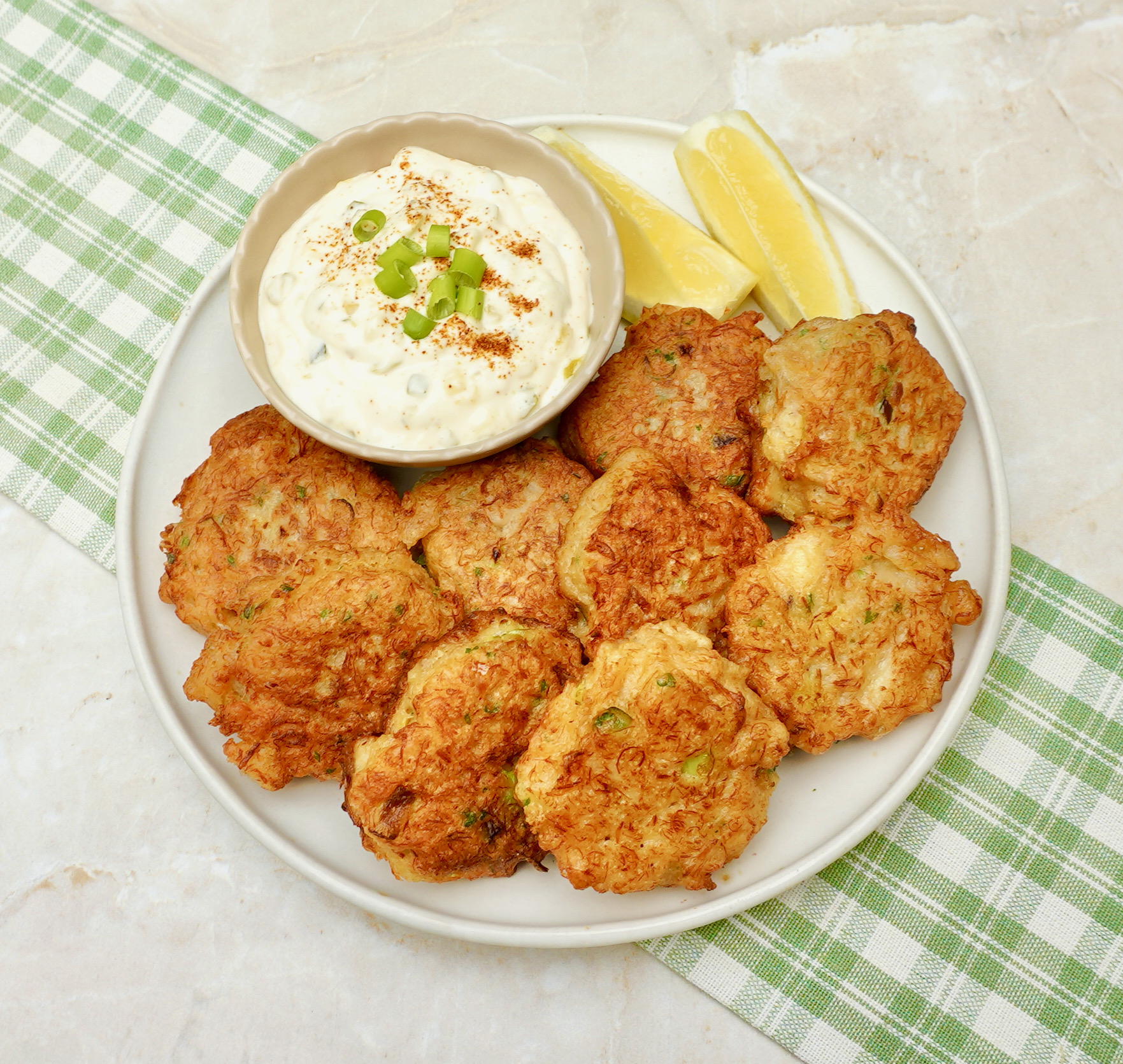 Crab Fritters Recipe with an Easy Spicy Tartar Sauce