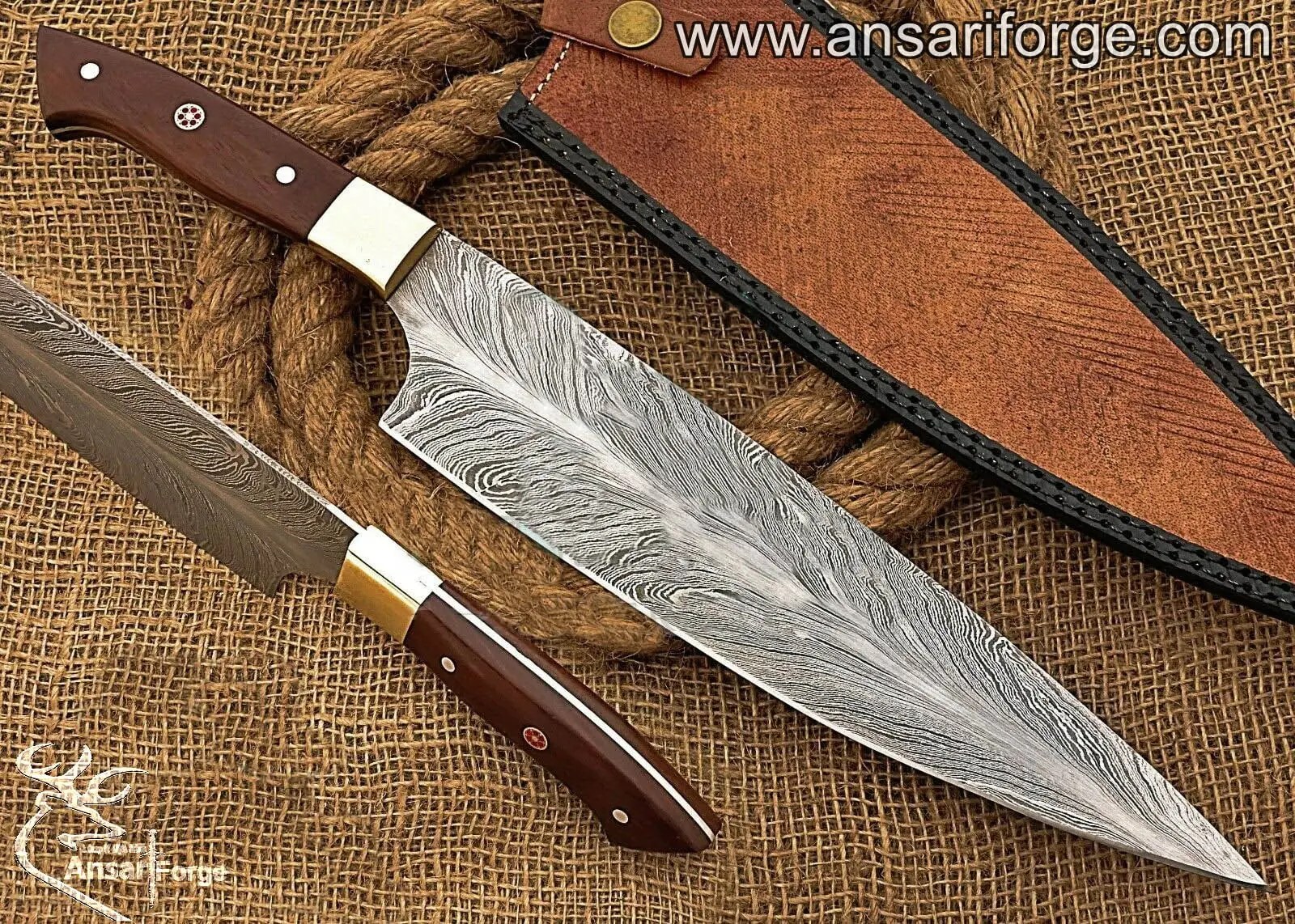 Damascus steel chef knife New year sale Ansari