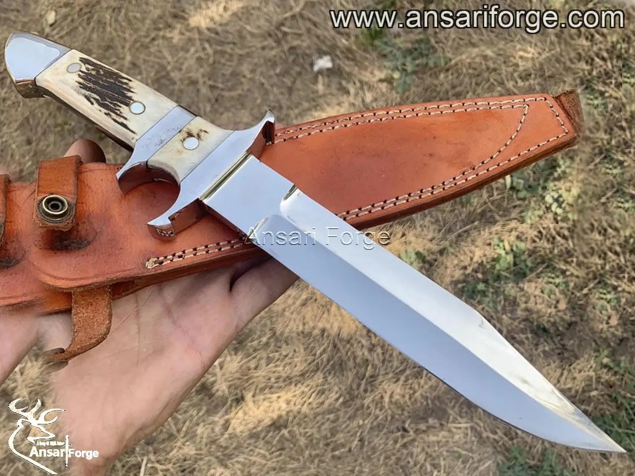 legendary loveless knife 440c Steel mirror polish Sub hilt Stag Handle