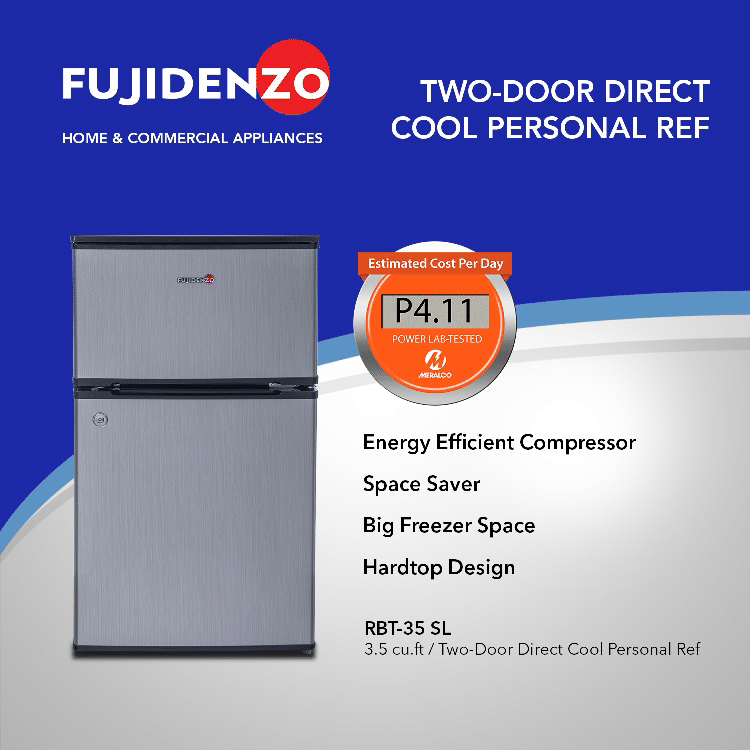 Fujidenzo RBT35 SL 3.5 cu.ft. Two Door Personal Refrigerator Ansons
