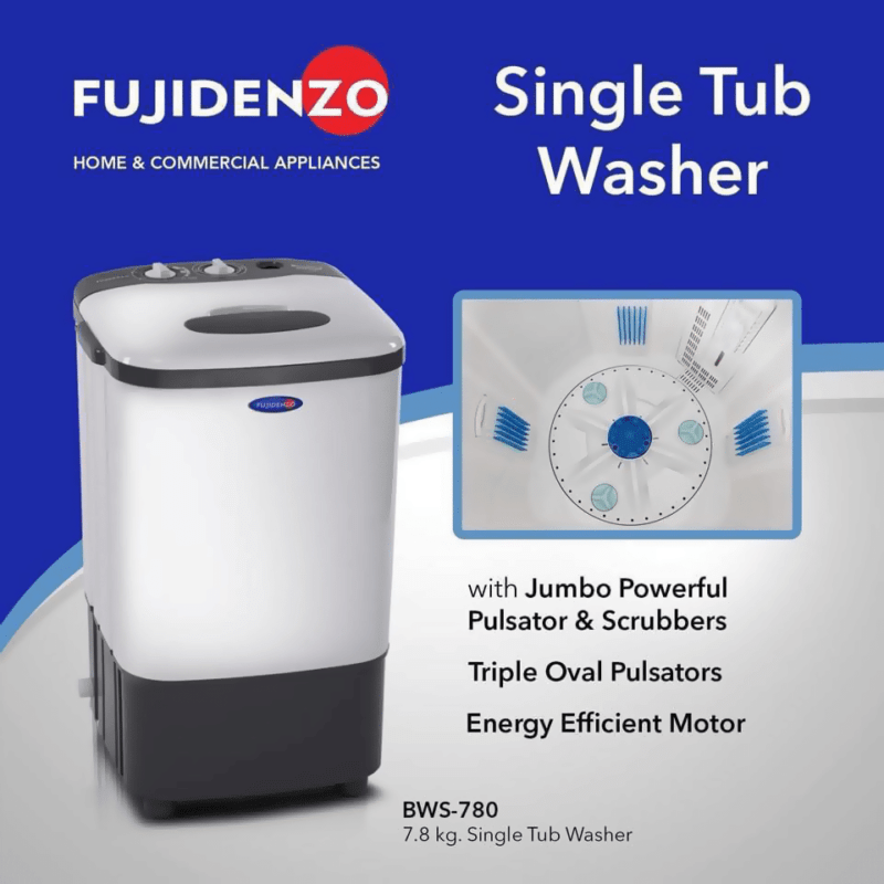 Fujidenzo BWS 780 7.8 kg. Single Tub Washing Machine Ansons