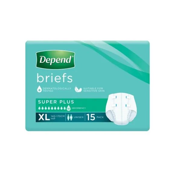 Depend Briefs (Tabs) Super PLUS XL 15Pk (4) Ansteys Healthcare