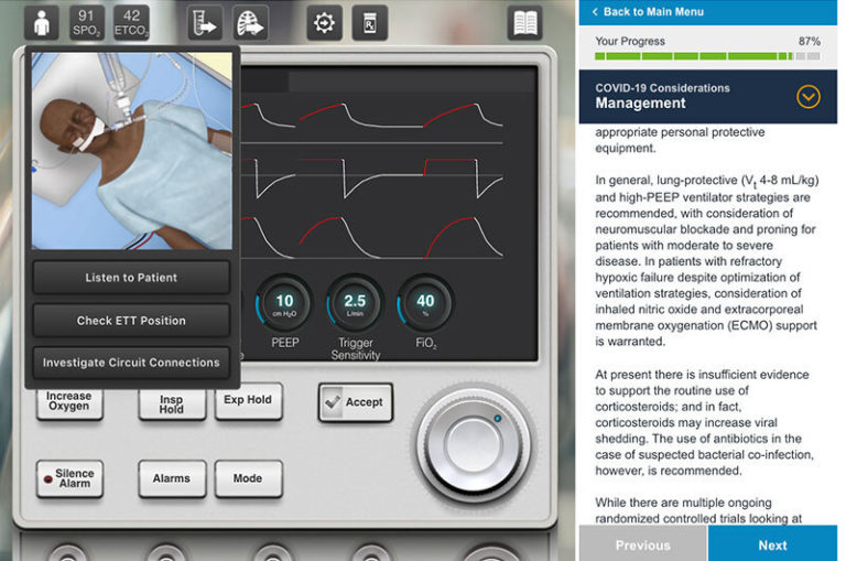 Online ventilator training addresses COVID19 clinician shortage
