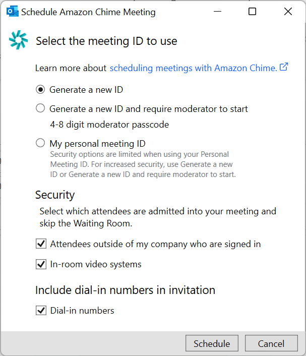 Amazon Chime Addin for Outlook on Windows 4.40 Release Notes Amazon