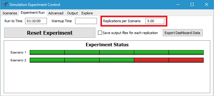 Running simulation multiple times without changing experiment variables