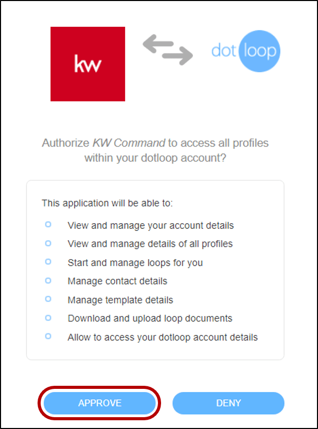Connect Your Dotloop Account with Command KW Answers