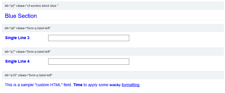 Forms Change Text Color within a Section Title by Class Laserfiche