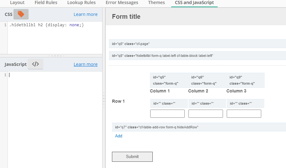 Forms CSS Hide a Table Label Laserfiche Answers