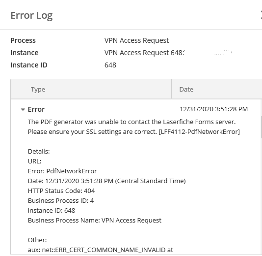 Forms v 10.4.4.444 Error Message Laserfiche Answers