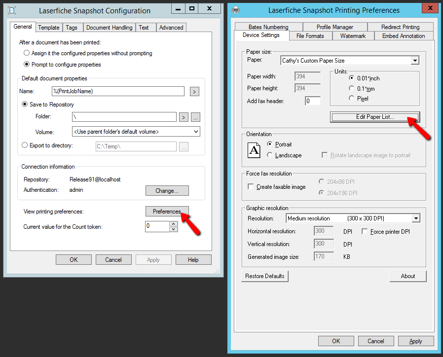 Snapshot 9.1.1 Variable Paper Size Laserfiche Answers