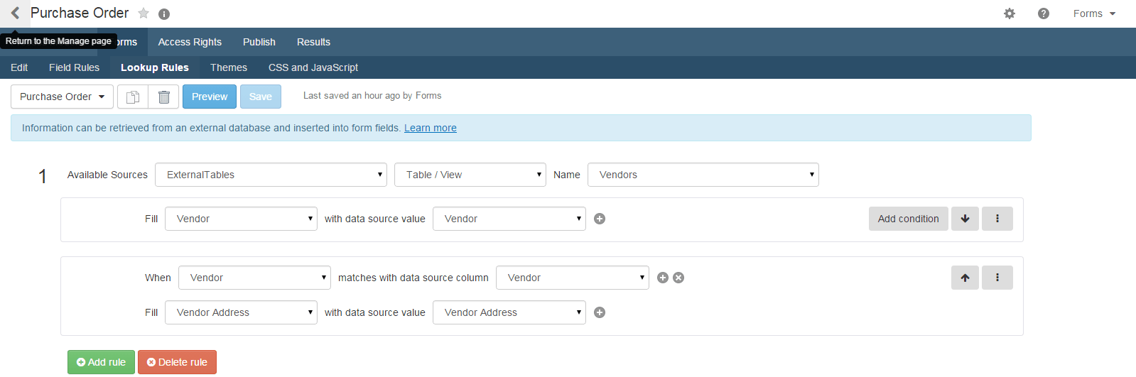 Accounts Payable (AP) Demo Vendors field not prepopulating via