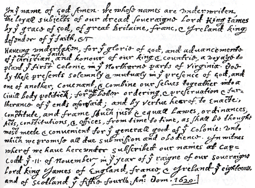 The Mayflower Compact Answers From God