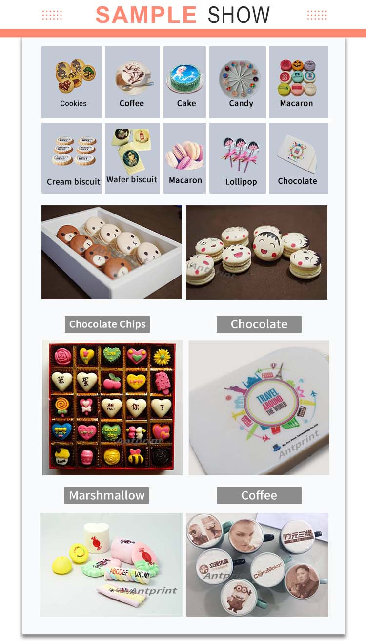 Auto edible A2plus food inkjet printer for edible cake macaron candy