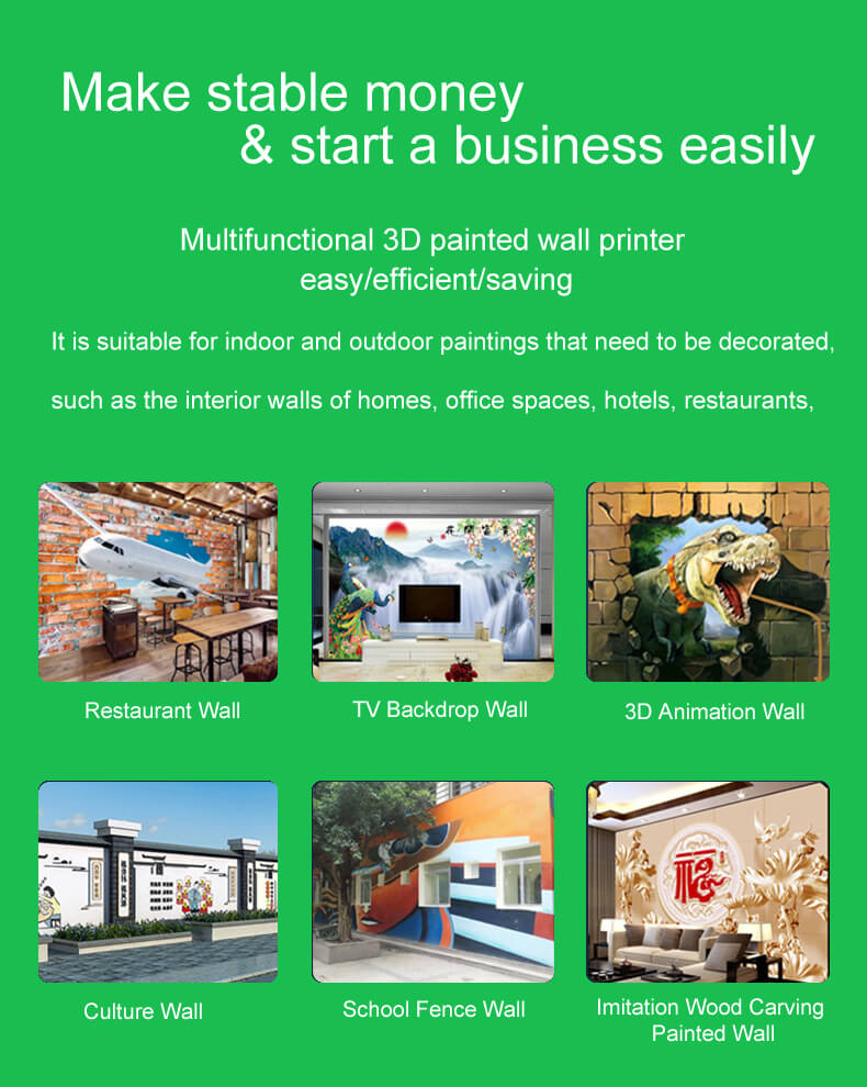 3D Vertical Wall Art Printer Wall Mural Painters Printing Machine Near