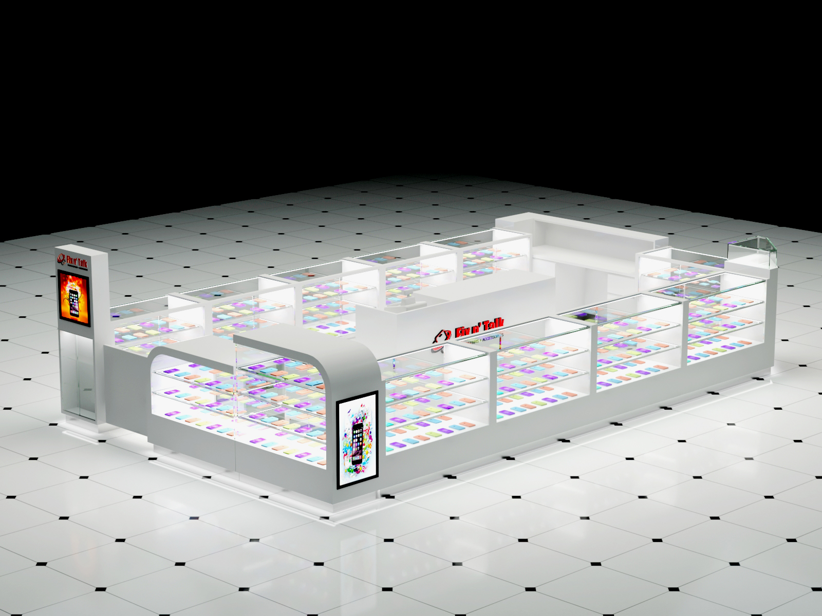 Phone Display Kiosk Repair Cellphone Retail Phone Kiosk For Sale