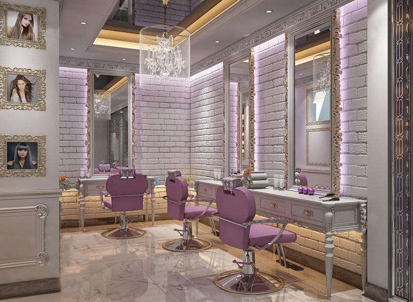 Highend Hair Beauty Salon Design European Style Barber Shop Interior