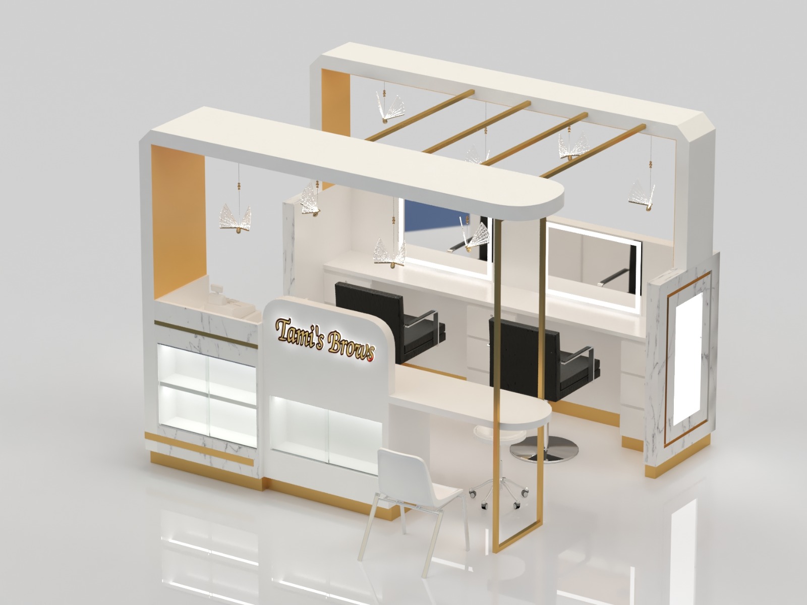 Luxury Eyebrow Threading Booth New Salon Kiosk Inside Beauty New