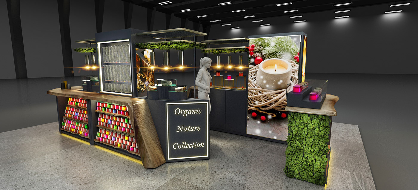 Gift Candle Custom Kiosk Christmas Candle Booth New Aromatherapy Retail