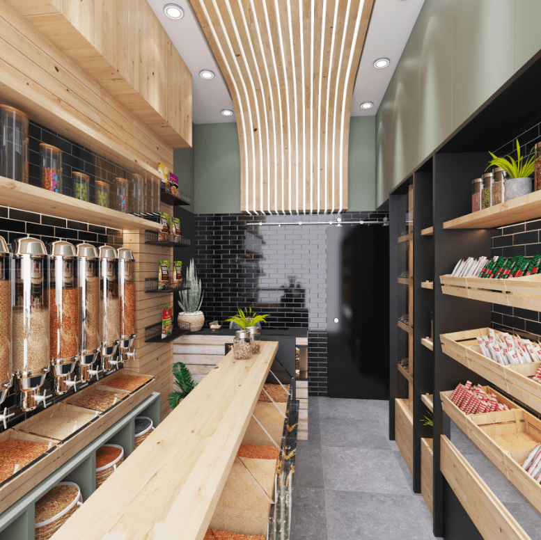 Small Size Chocolate & Nut Retail Store Layout Design