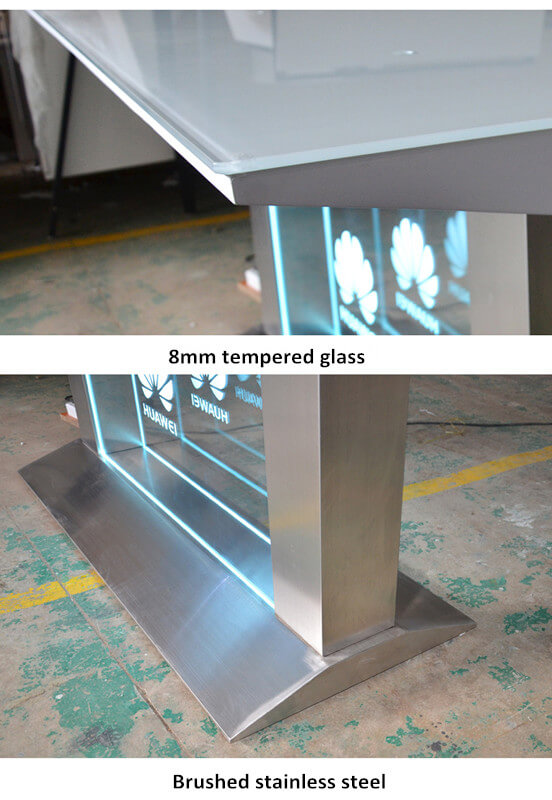 Stainless Steel Cell Phone Display Table Useful Mobile Phone Showcase