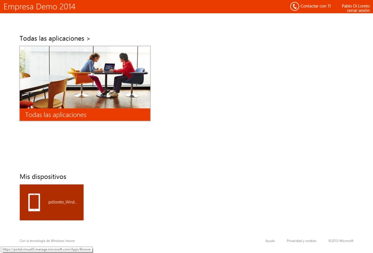 Ilustración 2 Configuración del Portal de Empresa en Windows Intune