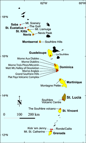 Map Of Volcanoes In The Caribbean The Soufriere's: A Recollection Of The Caribbean's Most Active Volcanoes | Antigua Barbuda Newsmag