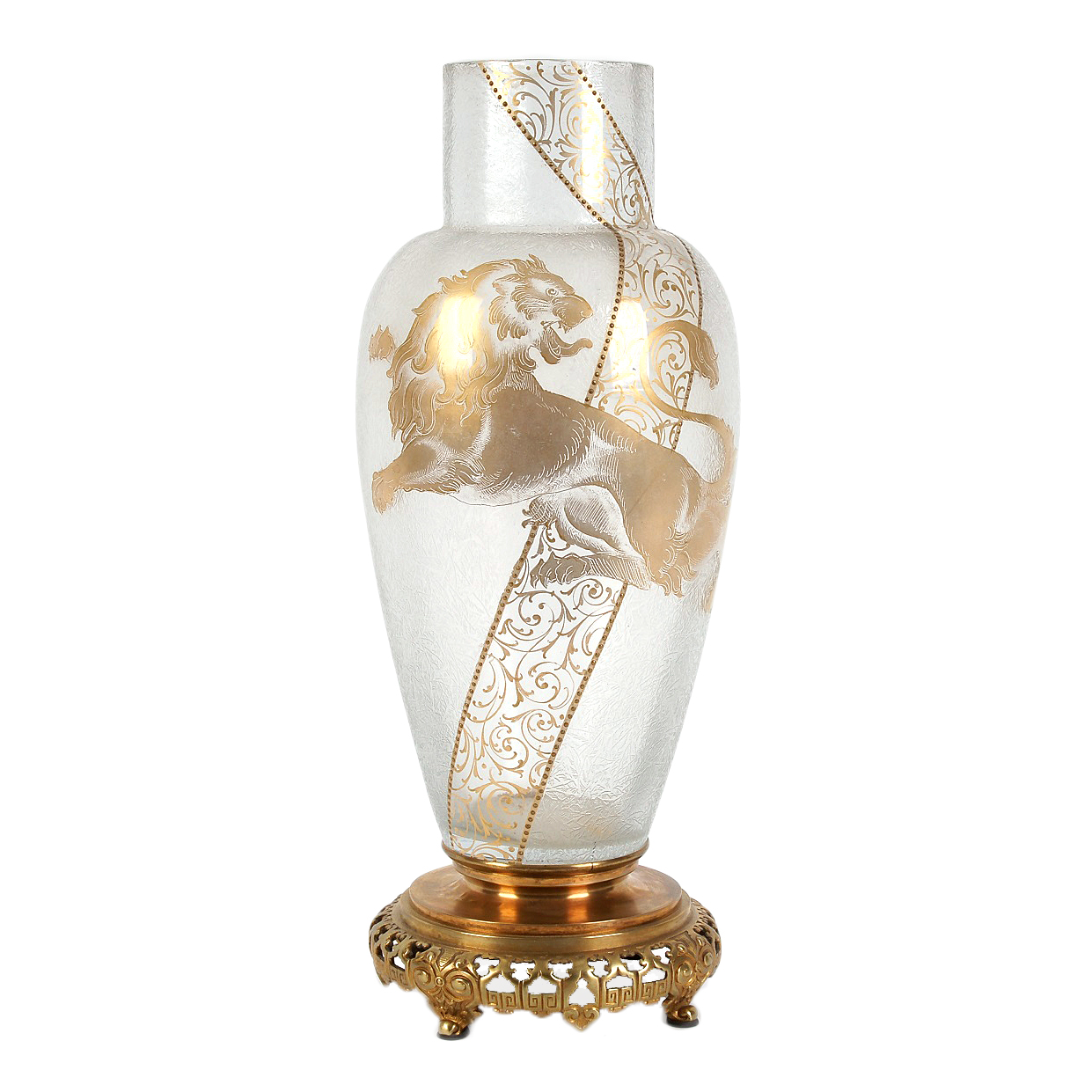 Bronze Large decorative glass vase