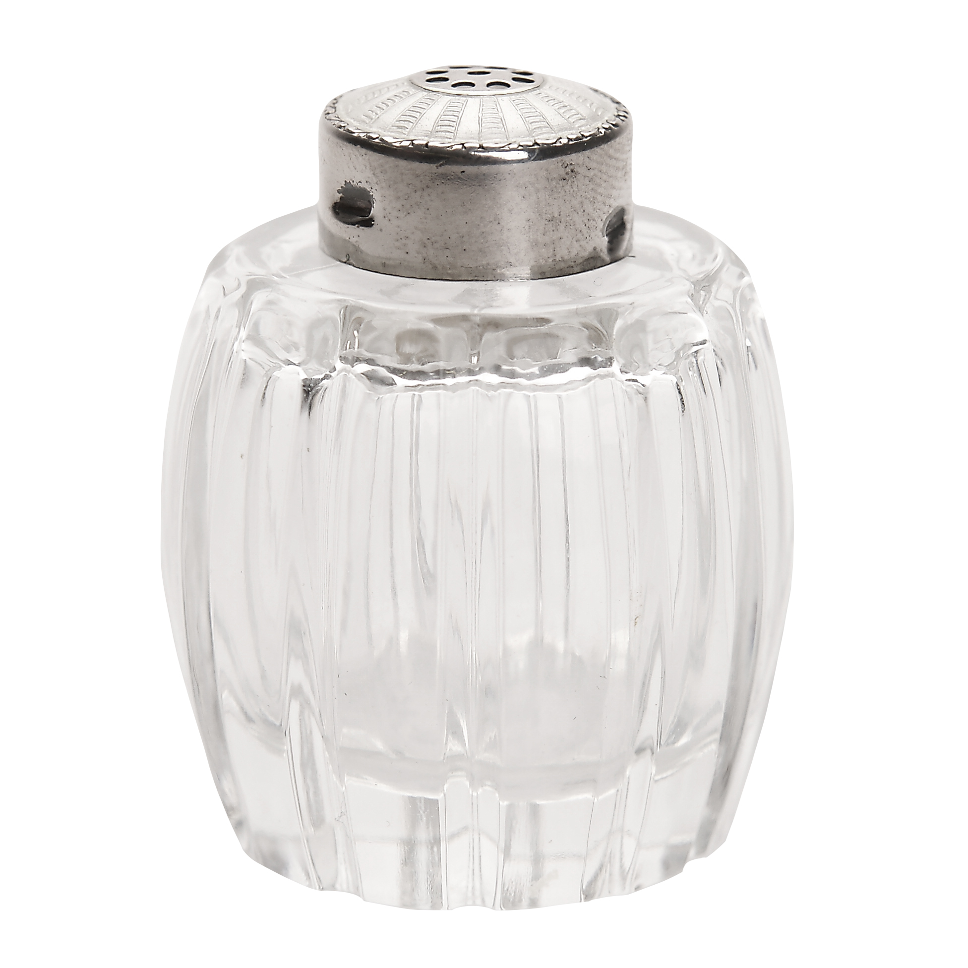 Silver Glass salt shaker with silver