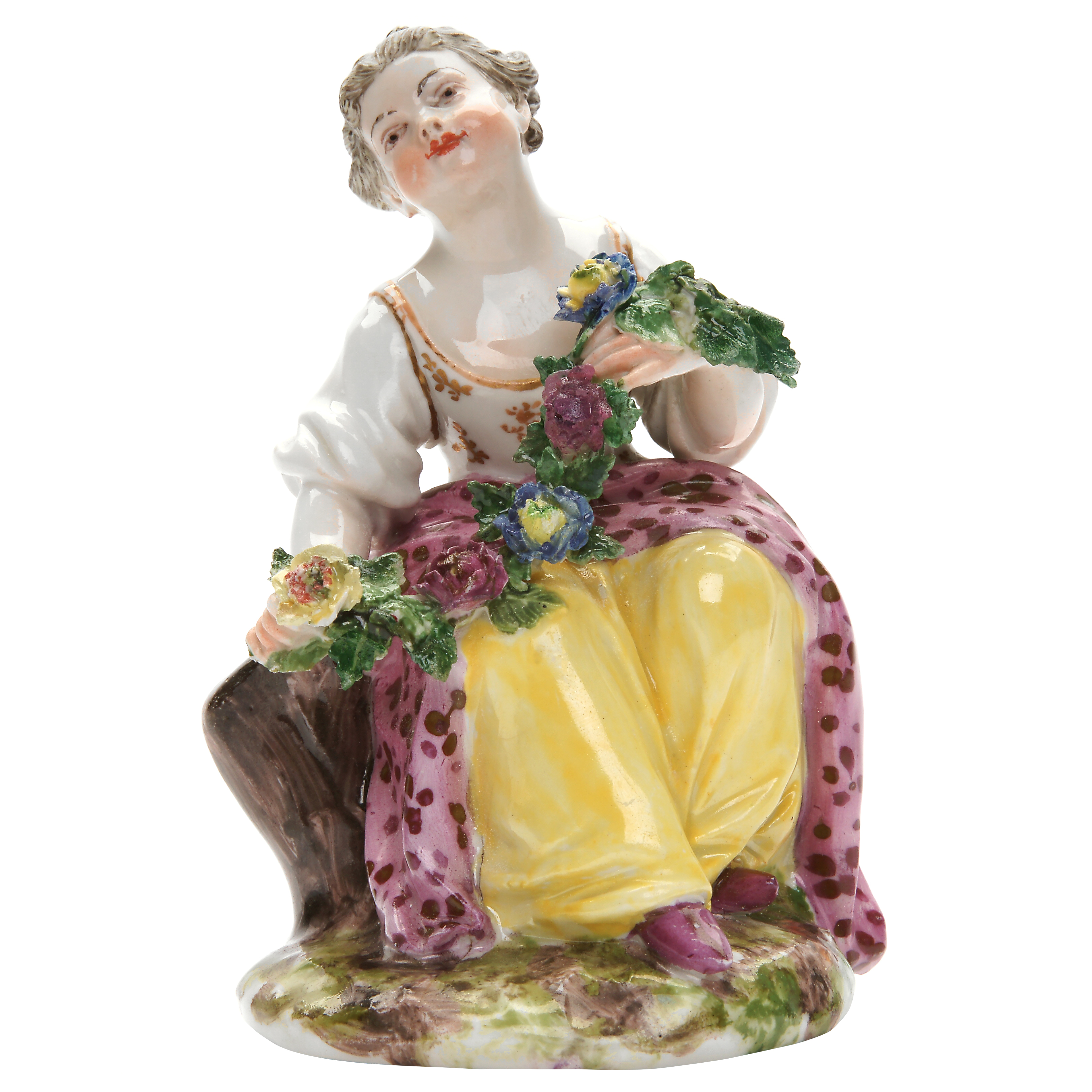 Ceramics and porcelain Porcelain figure "Girl with flower garland"