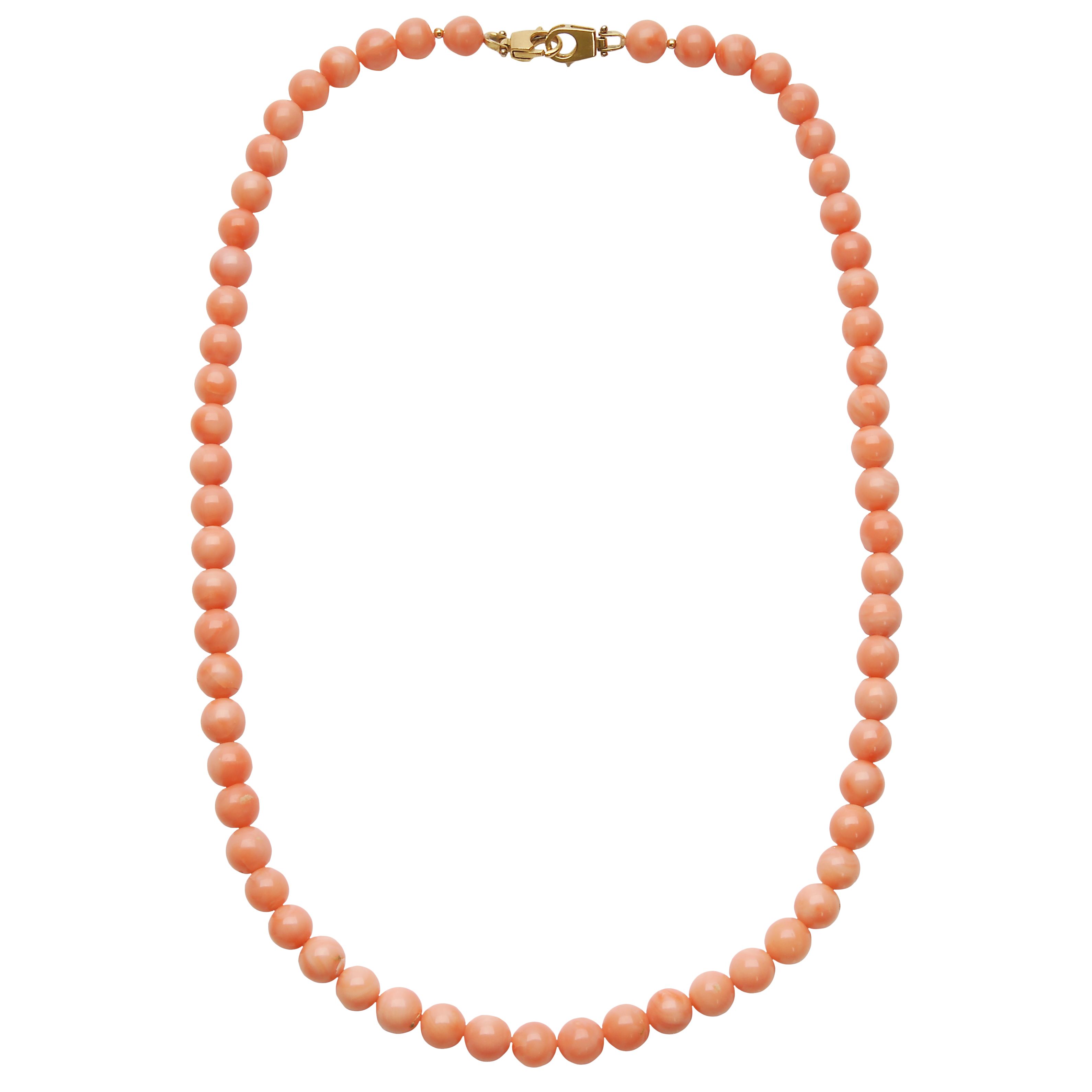 Jewelry Coral beads with gold clasp