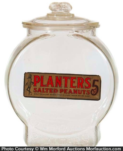 Antique Advertising Planters Fish Bowl Jar • Antique Advertising