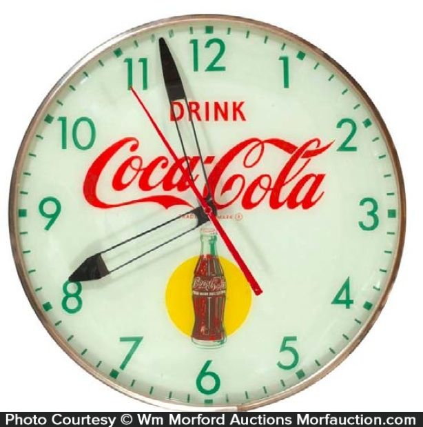 1950's CocaCola Clock • Antique Advertising