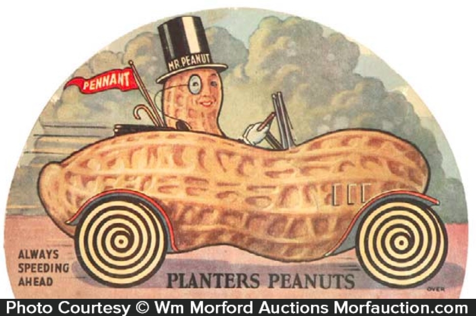 Antique Advertising Planters Peanut Car Fan • Antique Advertising