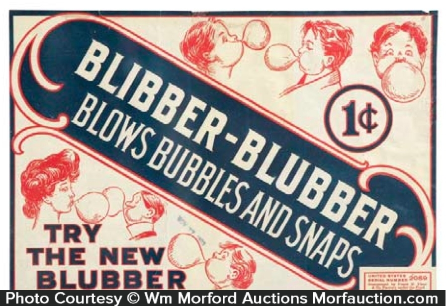Antique Advertising BlibberBlubber Gum Label • Antique Advertising