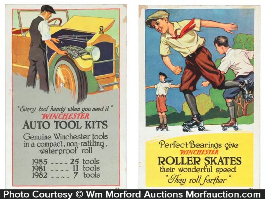 Winchester Auto and Skates Sign • Antique Advertising