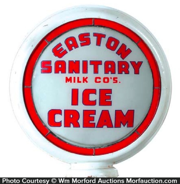 Easton Sanitary Milk Ice Cream Globe • Antique Advertising