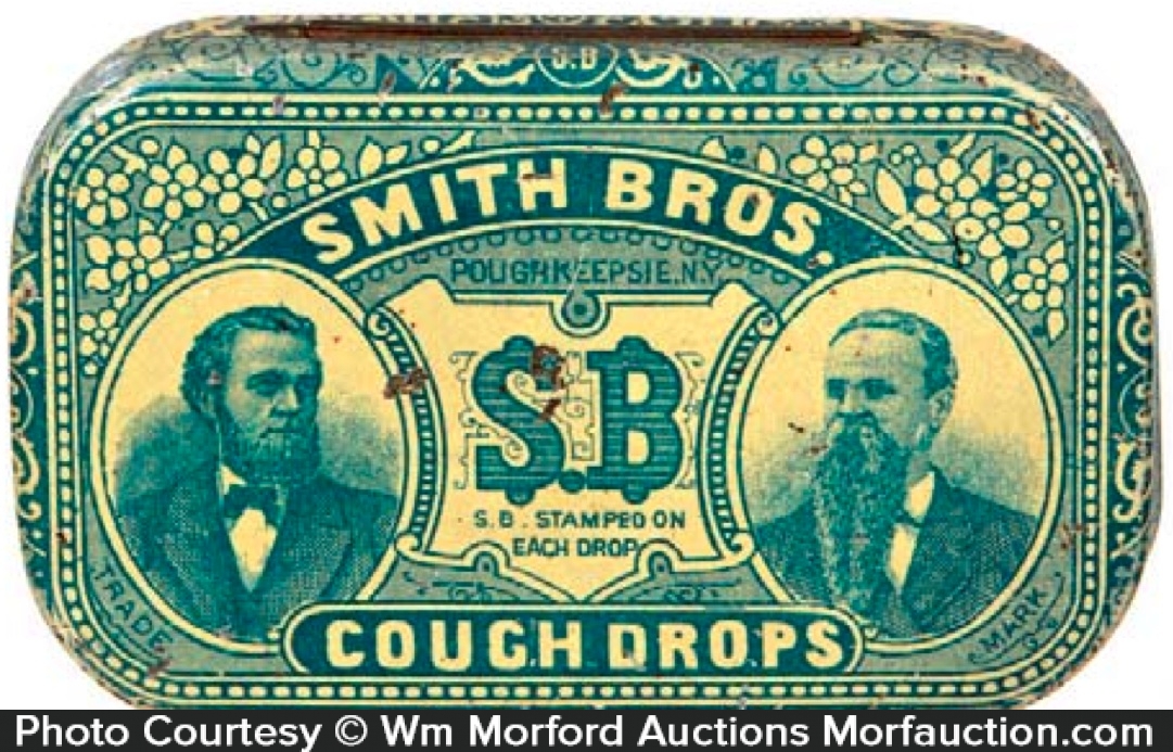 Smith Bros. Cough Drops Tin • Antique Advertising