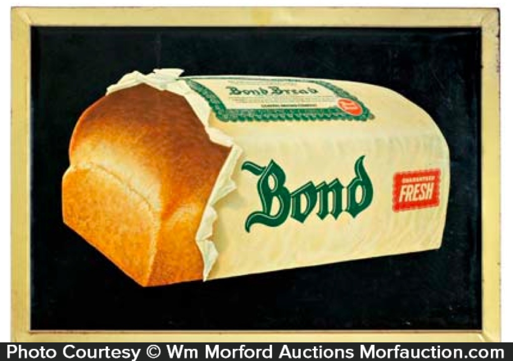 Antique Advertising Bond Bread Sign • Antique Advertising