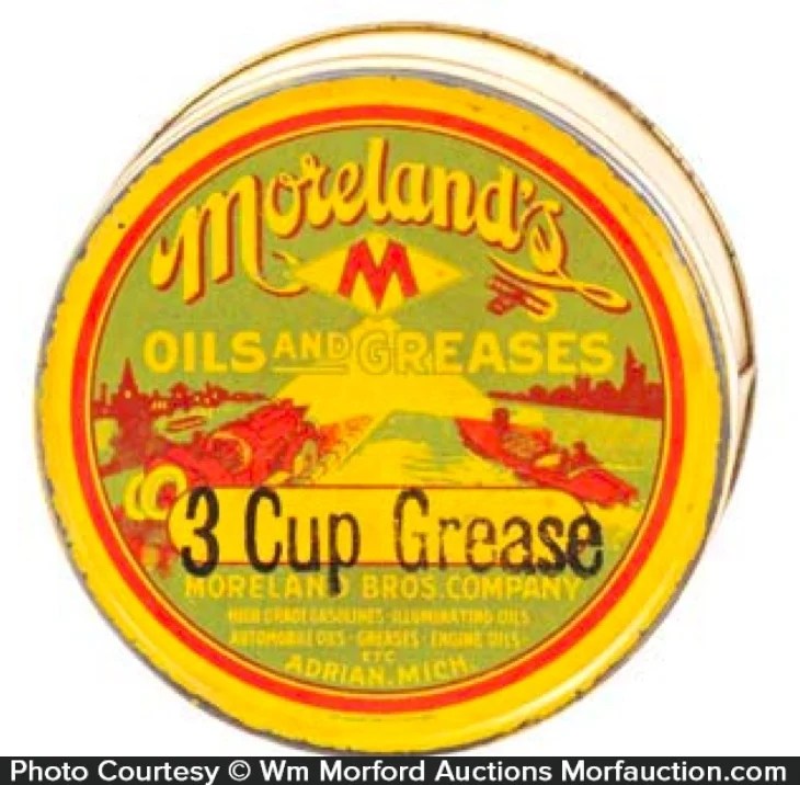 Moreland's Grease Tin • Antique Advertising