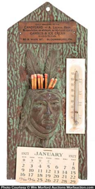 Indian Match Holder • Antique Advertising