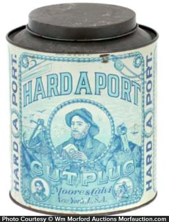 Antique Advertising Hard A Port Tobacco Tin • Antique Advertising