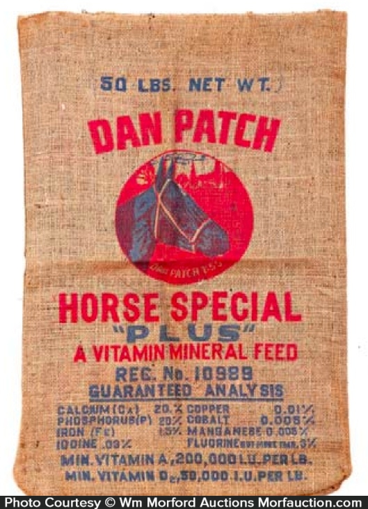 Dan Patch Horse Feed Bag • Antique Advertising