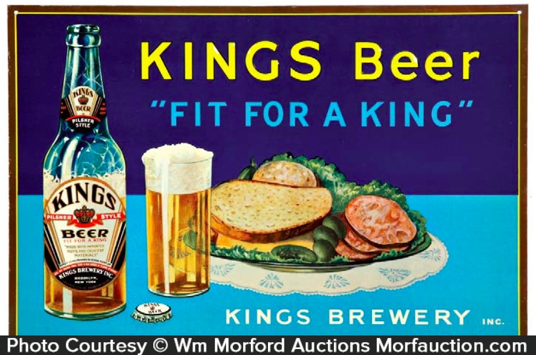 King's Beer Sign • Antique Advertising