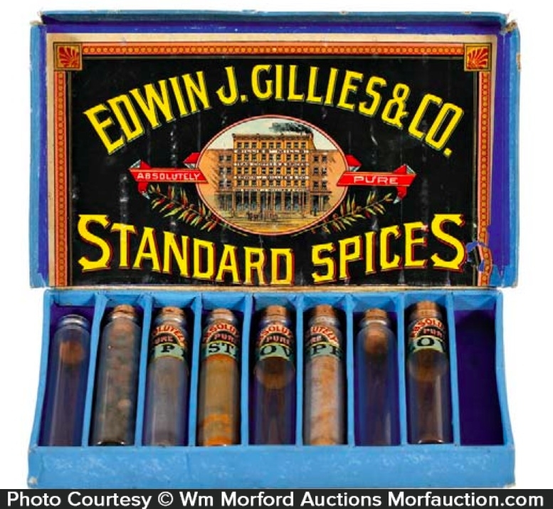 Gillies Spice Display Box • Antique Advertising