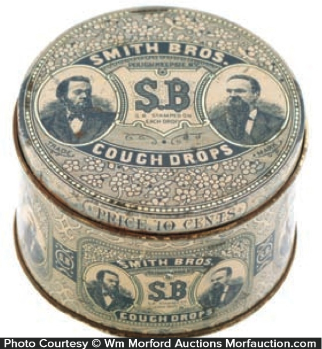 Antique Advertising Smith Bros. Sb Cough Drops Tin • Antique Advertising