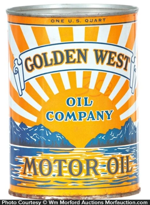 Golden West Oil Can • Antique Advertising